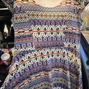 Vibe Multicolor Geometric Pattern Dress